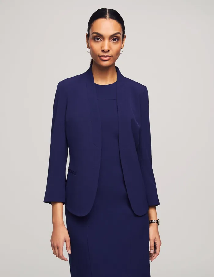 Anne Klein Executive Collection 2Pc Jacket And Dress Set Navy Women Clothing