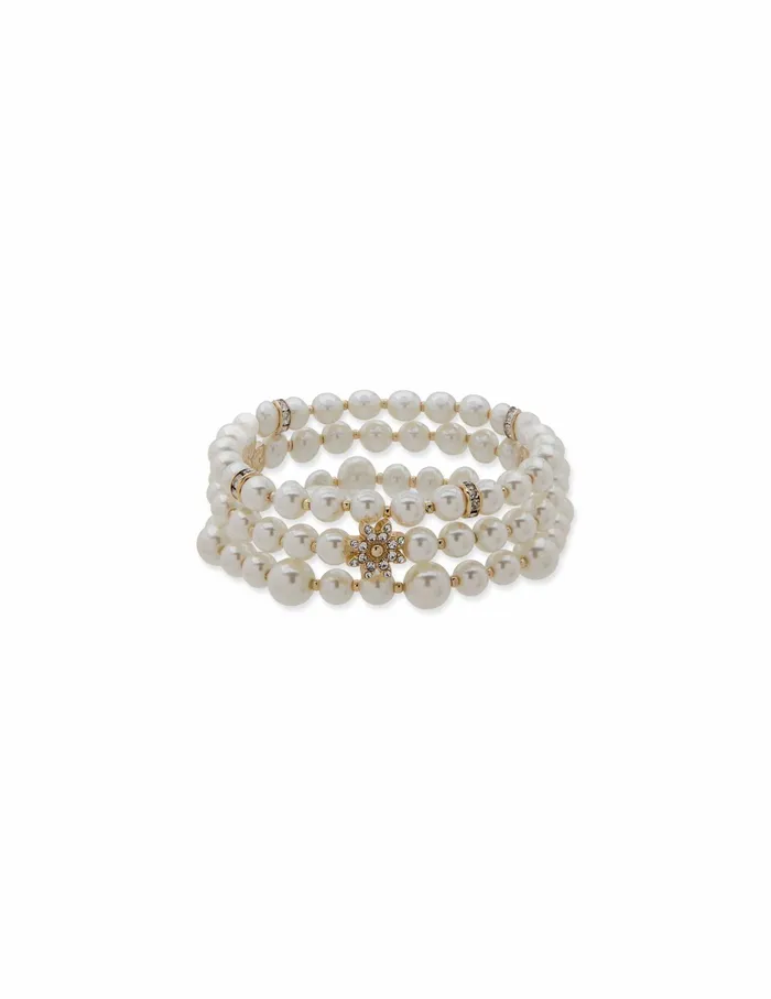 Anne Klein Faux Pearl 038 Flower 3 Piece Bracelet Set Goldtone Women Watches 038 Jewelry Anne Klein Faux Pearl 038 Flower 3 Piece Bracelet Set Goldtone Women Watches 038 Jewelry