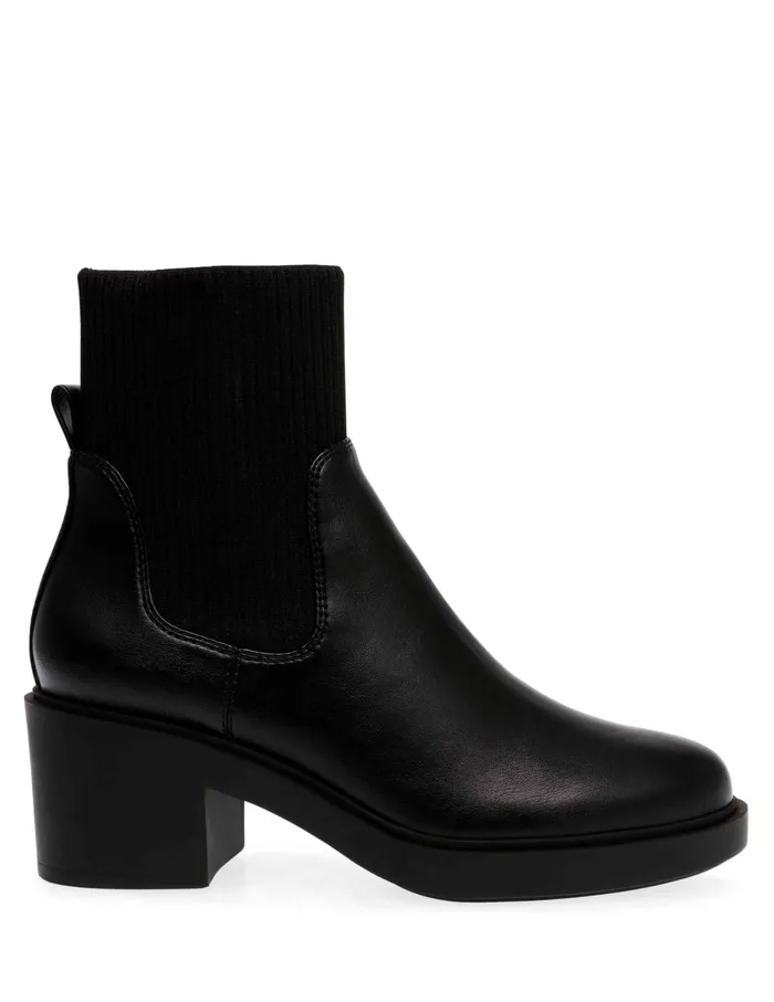 Anne Klein Fenley Bootie Black Smooth Pu Women Shoes
