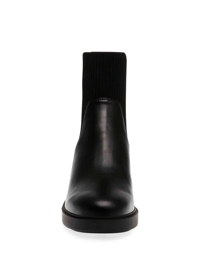 Anne Klein Fenley Bootie Black Smooth Pu Women Shoes