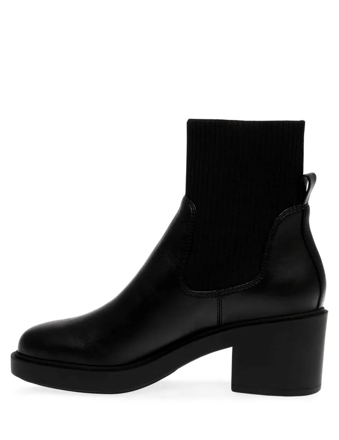 Anne Klein Fenley Bootie Black Smooth Pu Women Shoes