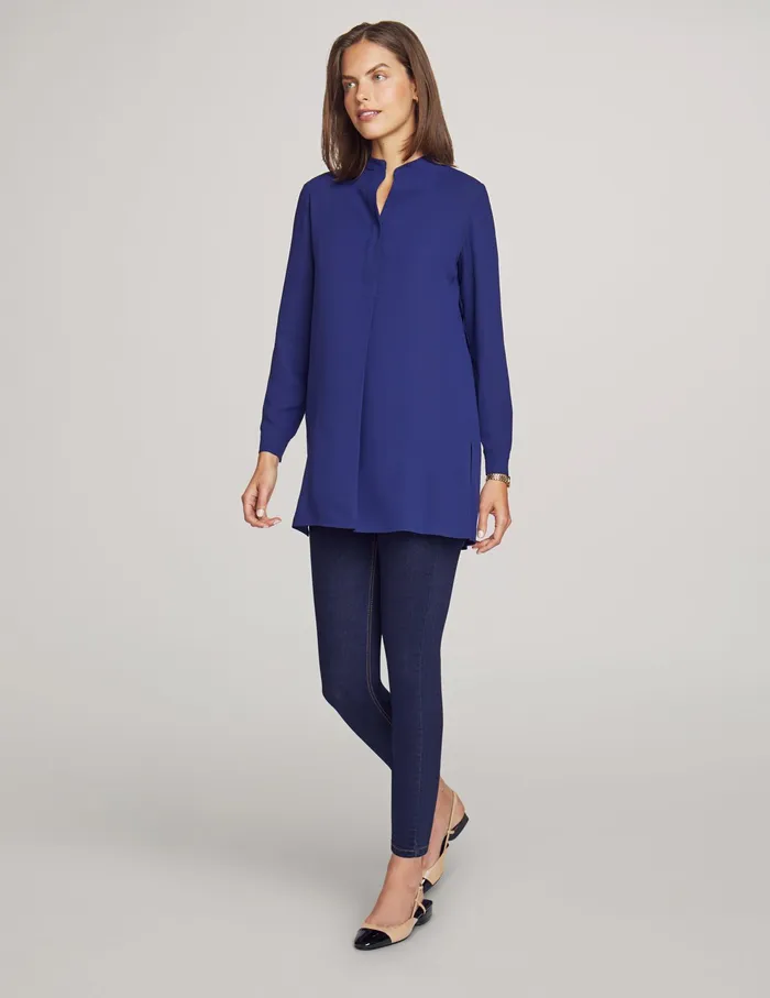 Anne Klein Long Length Tunic Distant Mountain Women Clothing