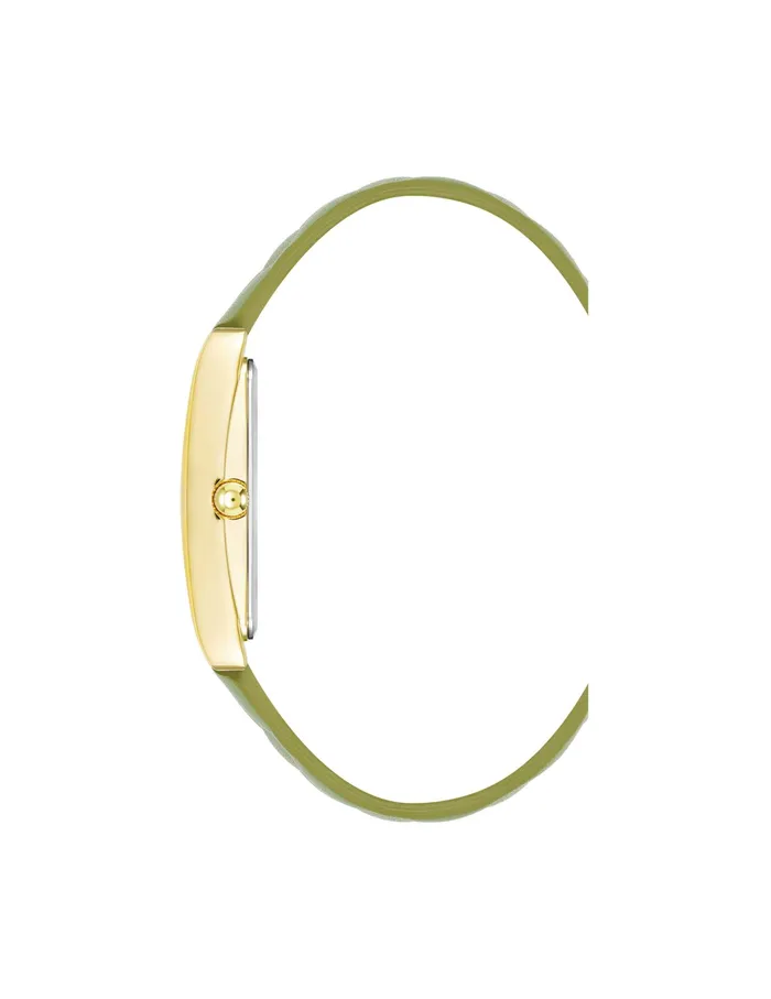 Anne Klein Rectangular Case Quilted Leather Band Watch Green Women Watches 038 Jewelry