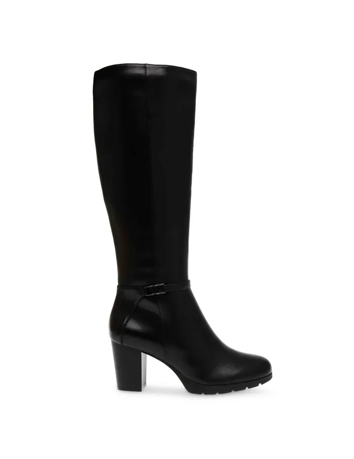 Anne Klein Rya Tall Boot Black Smooth Women Shoes