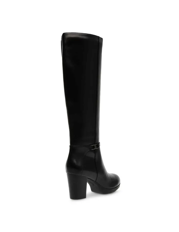 Anne Klein Rya Tall Boot Black Smooth Women Shoes