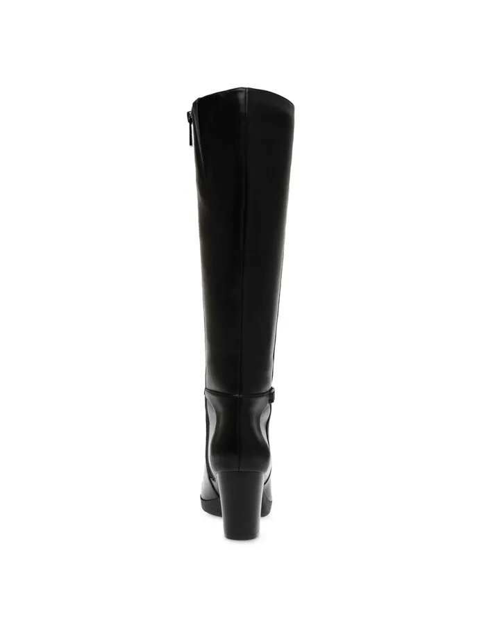 Anne Klein Rya Tall Boot Black Smooth Women Shoes