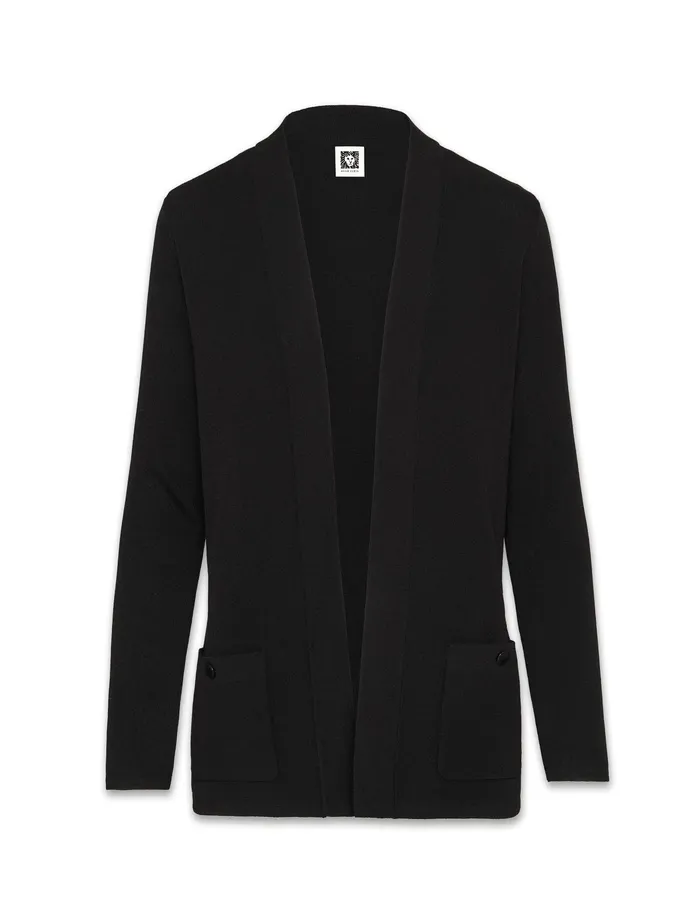 Anne Klein Two Pocket Malibu Cardigan Anne Black Women Clothing