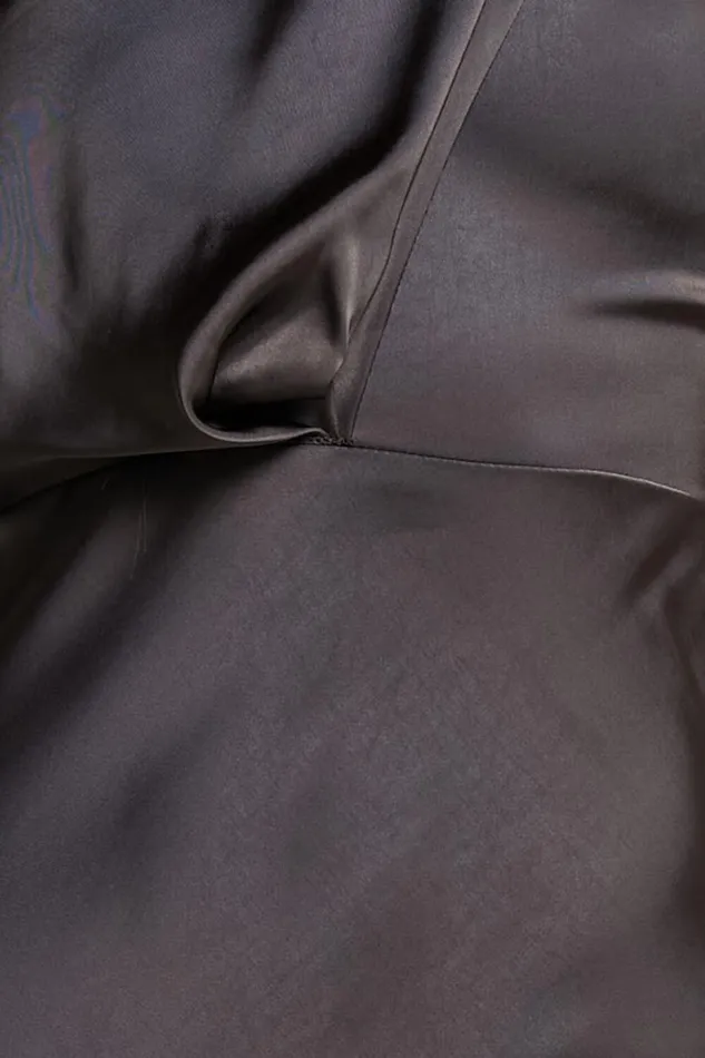 Aria Midi Dress 8211 One Shoulder Twist Detail Satin Bias Cut Dress In Espresso Women Showpo Dresses