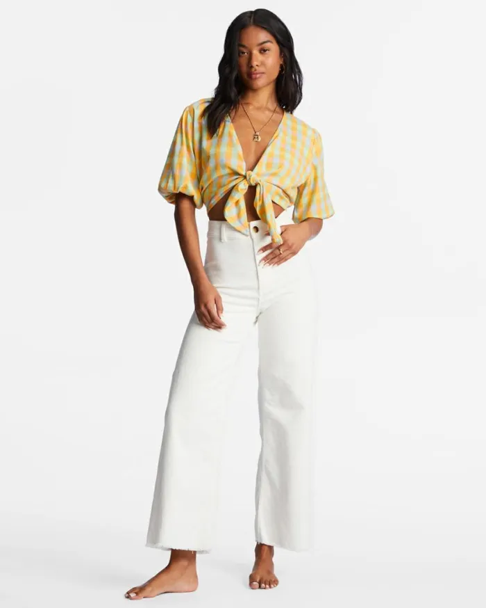 As You Wish TieFront Top Multi Women Billabong Tops