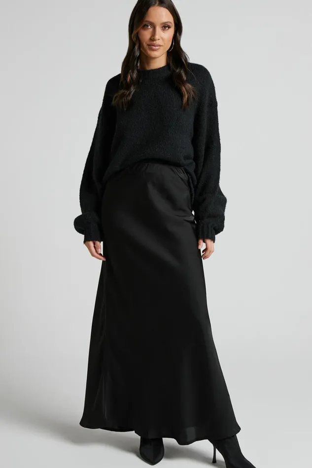 Aubrey Jumper 8211 Crew Neck Knit Jumper In Black Women Showpo Sweaters and Cardigans