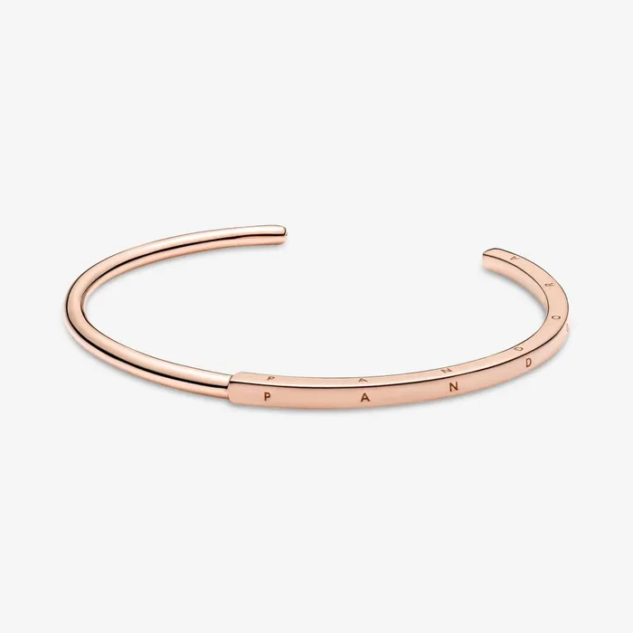 Bangles Women Pandora Online Signature ID Open Bangle Rose Gold Plated