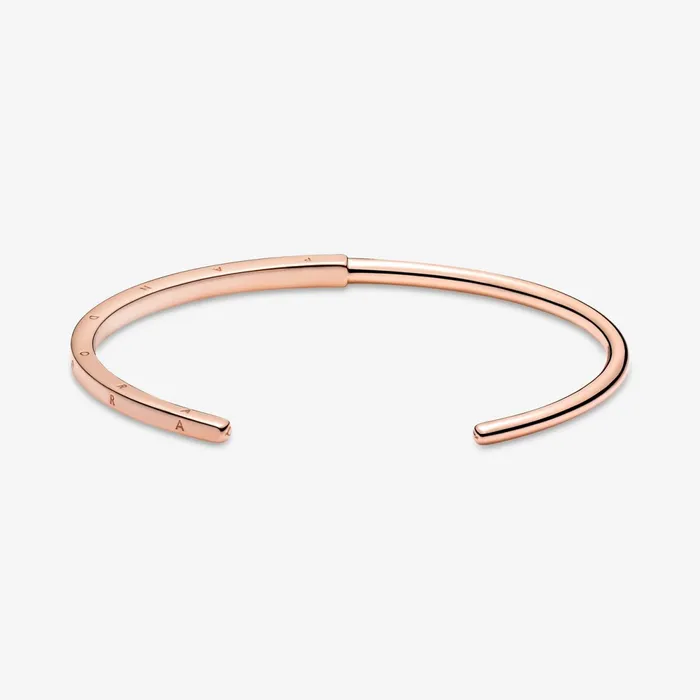 Bangles Women Pandora Online Signature ID Open Bangle Rose Gold Plated