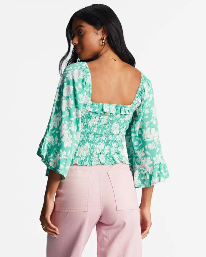 Be My Babe Bell Sleeve Top Sweet Grass Women Billabong Tops