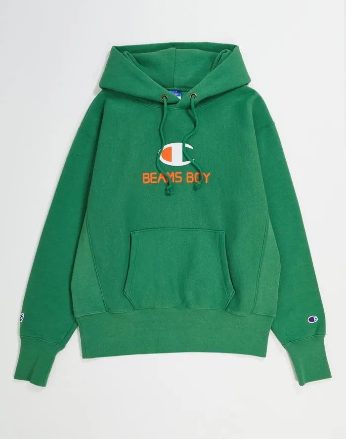 Beams Boy Reverse Weave Hoodie C Logo Kelly Green Women Champion Hoodies and Sweatshirts Beams Boy Reverse Weave Hoodie C Logo Kelly Green Women Champion Hoodies and Sweatshirts