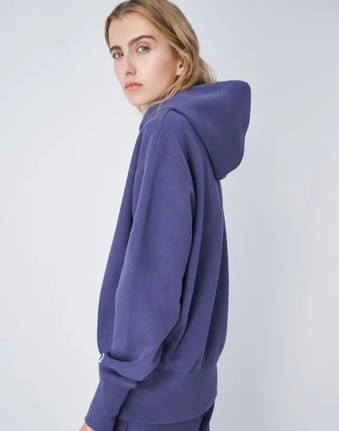 Beams Boy Reverse Weave Hoodie C Logo Navy Women Champion Hoodies and Sweatshirts