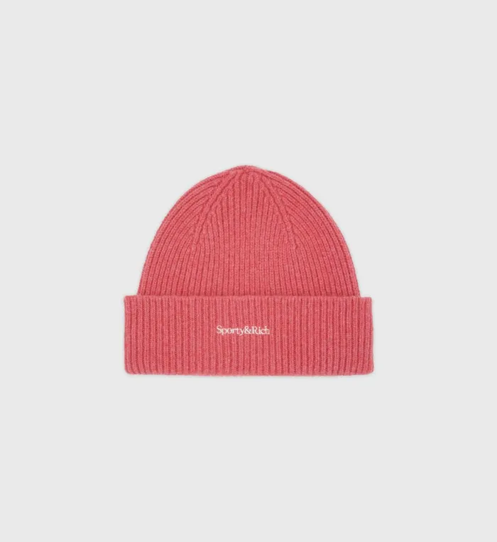Beanies and Scarves Women Sporty and Rich Serif Logo Beanie 8211 Strawberry