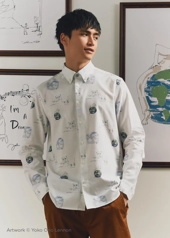 Ben Sherman Archive Print Shirts Men Lennon Sketches Print Shirt