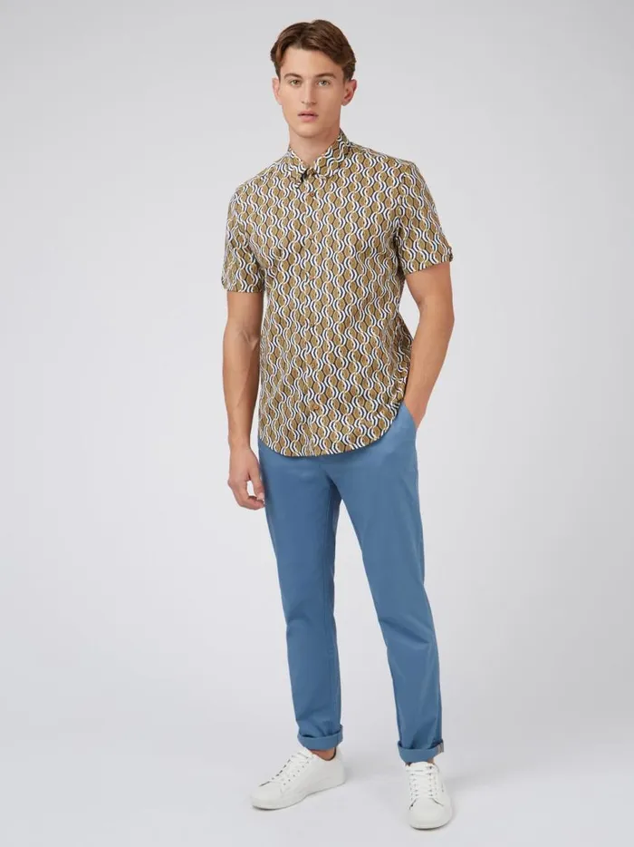 Ben Sherman Archive Print Shirts Men Optical Print ShortSleeve Shirt Ben Sherman Archive Print Shirts Men Optical Print ShortSleeve Shirt