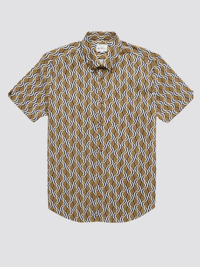 Ben Sherman Archive Print Shirts Men Optical Print ShortSleeve Shirt Ben Sherman Archive Print Shirts Men Optical Print ShortSleeve Shirt