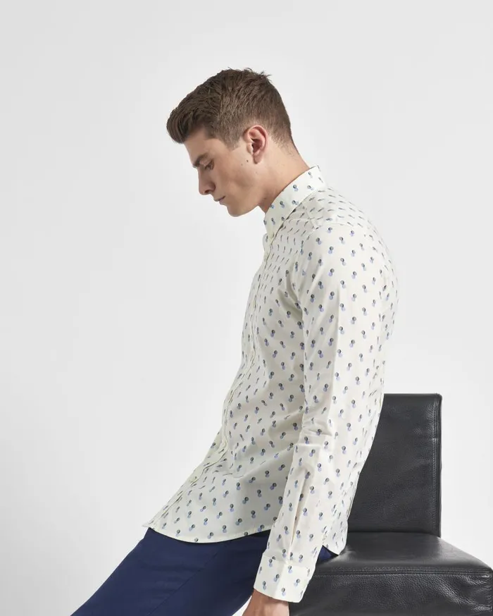 Ben Sherman Archive Print Shirts Men Spot Print LongSleeve Shirt 8211 Ivory Ben Sherman Archive Print Shirts Men Spot Print LongSleeve Shirt 8211 Ivory