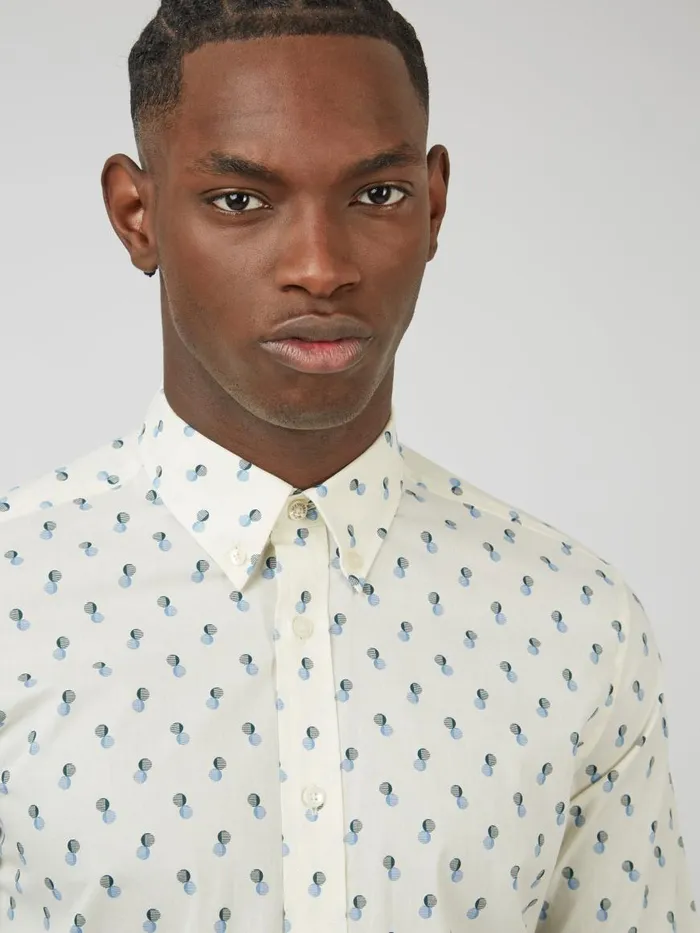 Ben Sherman Archive Print Shirts Men Spot Print LongSleeve Shirt 8211 Ivory Ben Sherman Archive Print Shirts Men Spot Print LongSleeve Shirt 8211 Ivory