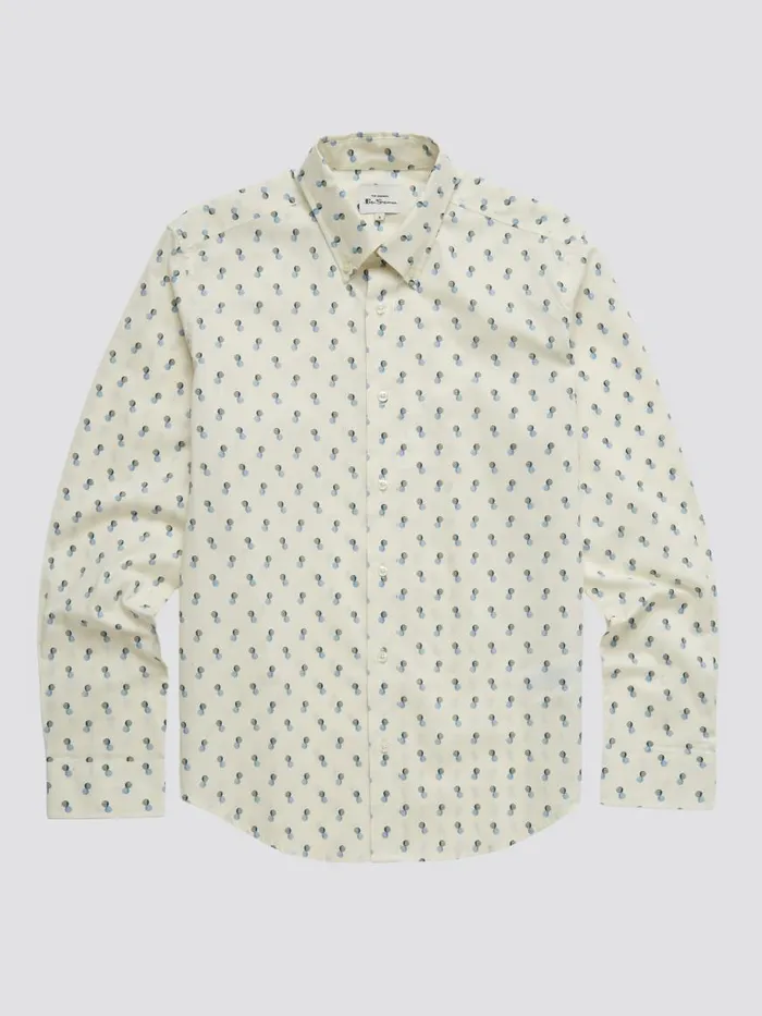Ben Sherman Archive Print Shirts Men Spot Print LongSleeve Shirt 8211 Ivory Ben Sherman Archive Print Shirts Men Spot Print LongSleeve Shirt 8211 Ivory