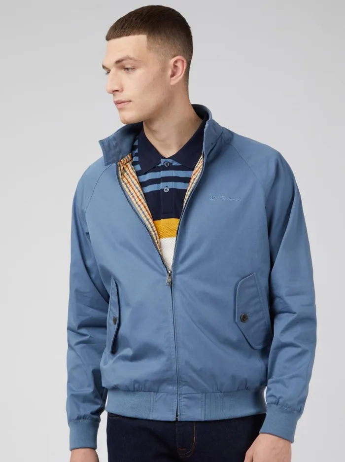 Ben Sherman Harrington Jackets Men Signature Harrington Jacket 8211 Blue Shadow