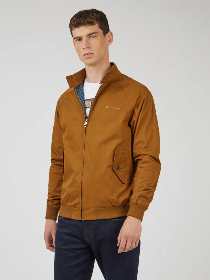 Ben Sherman Harrington Jackets Men Signature Harrington Jacket 8211 Bronze