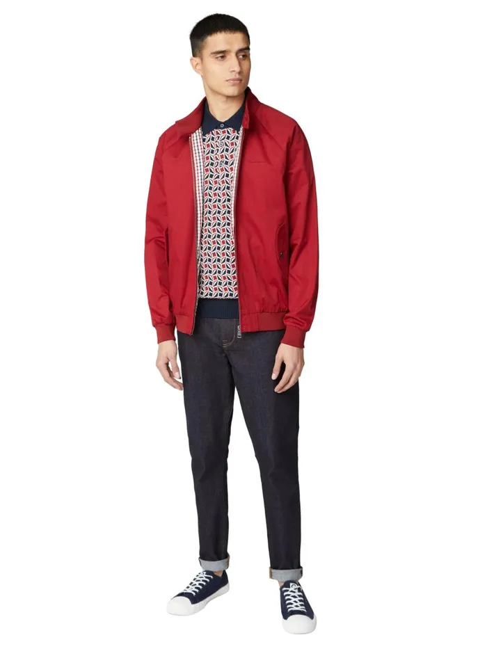 Ben Sherman Harrington Jackets Men Signature Harrington Jacket 8211 Red