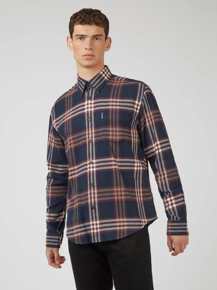 Ben Sherman Heritage Check Shirts Men Oversized Brushed Check LongSleeve Shirt Ben Sherman Heritage Check Shirts Men Oversized Brushed Check LongSleeve Shirt