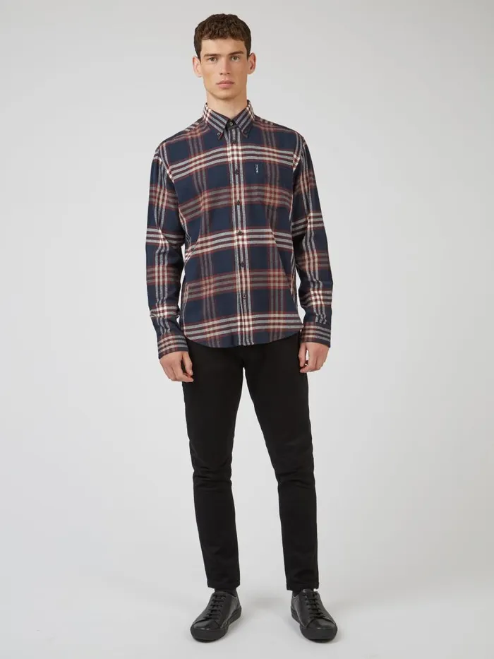 Ben Sherman Heritage Check Shirts Men Oversized Brushed Check LongSleeve Shirt Ben Sherman Heritage Check Shirts Men Oversized Brushed Check LongSleeve Shirt