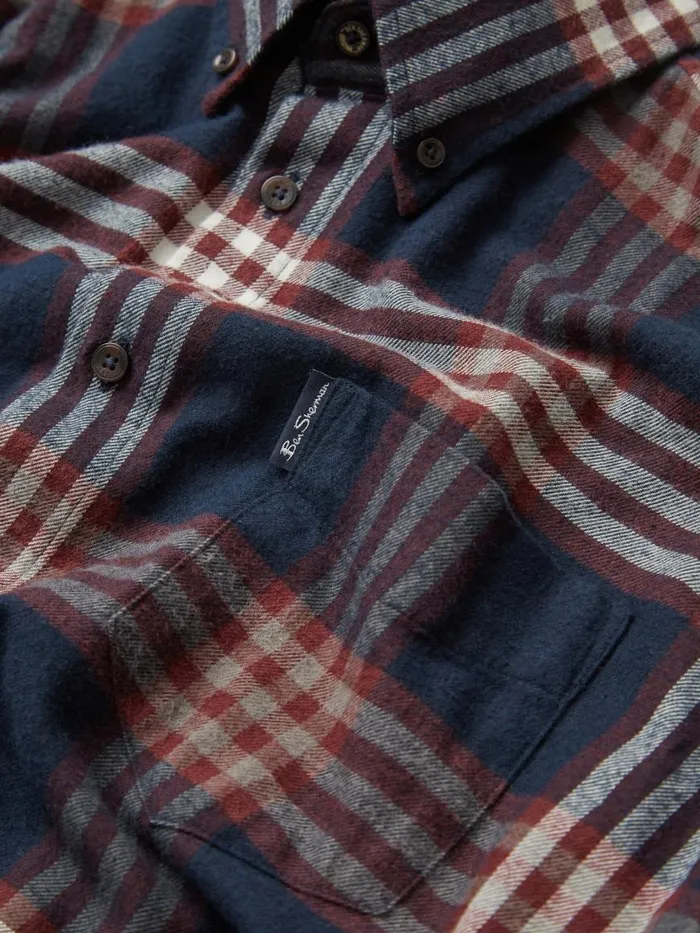 Ben Sherman Heritage Check Shirts Men Oversized Brushed Check LongSleeve Shirt Ben Sherman Heritage Check Shirts Men Oversized Brushed Check LongSleeve Shirt
