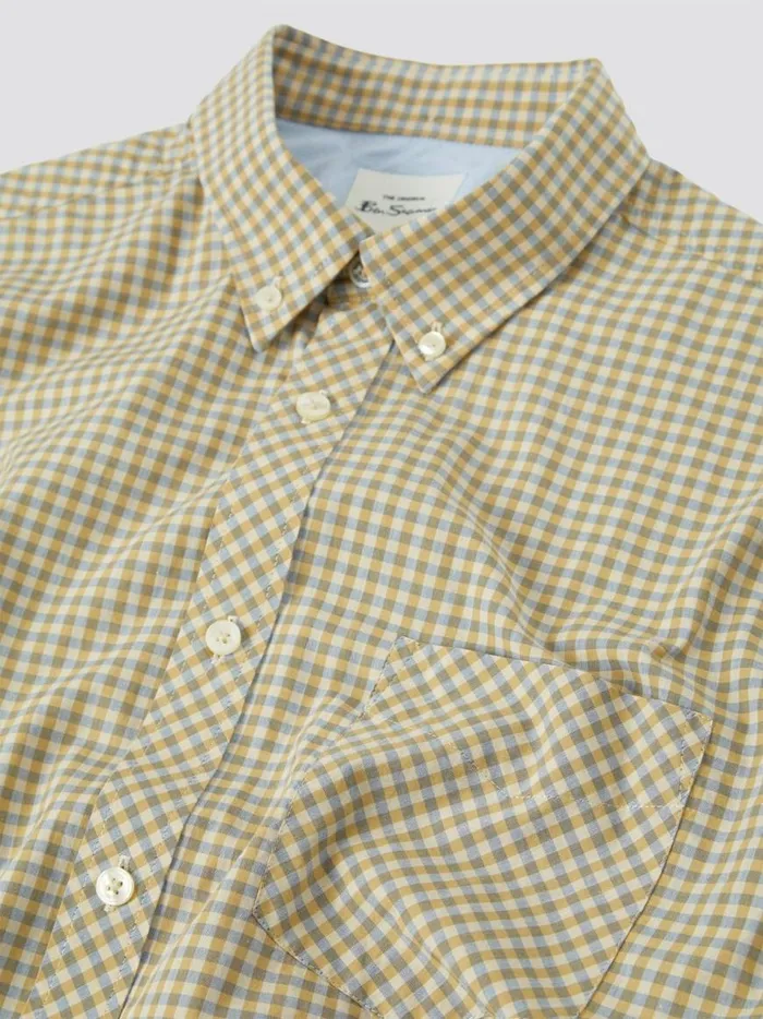 Ben Sherman Heritage Check Shirts Men Signature Gingham ShortSleeve Shirt 8211 Stone Ben Sherman Heritage Check Shirts Men Signature Gingham ShortSleeve Shirt 8211 Stone