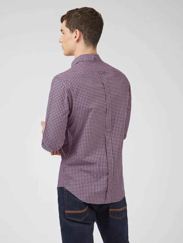 Ben Sherman Heritage Check Shirts Men Signature LongSleeve Gingham Shirt 8211 Violet