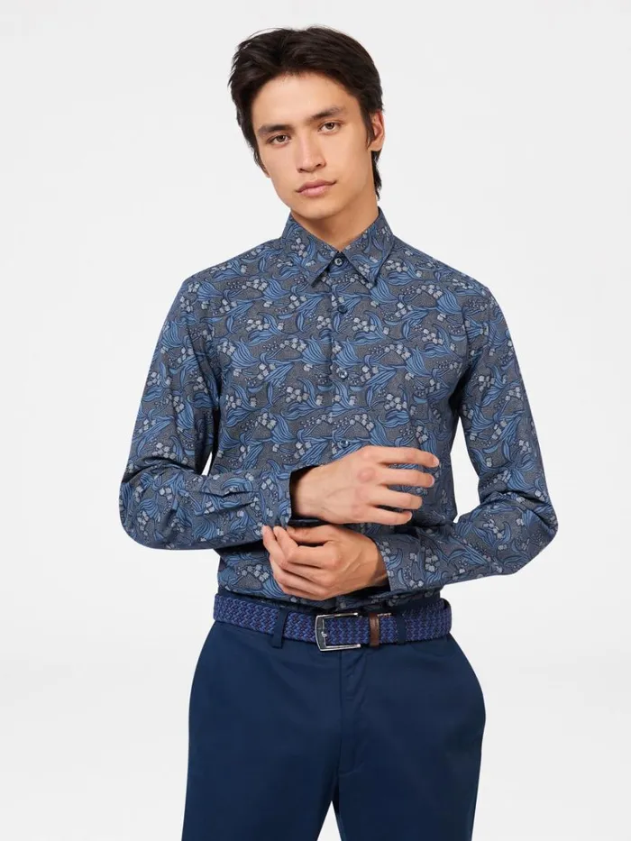 Ben Sherman Long Sleeve Shirts Men Art Nouveau Floral Print Shirt Ben Sherman Long Sleeve Shirts Men Art Nouveau Floral Print Shirt