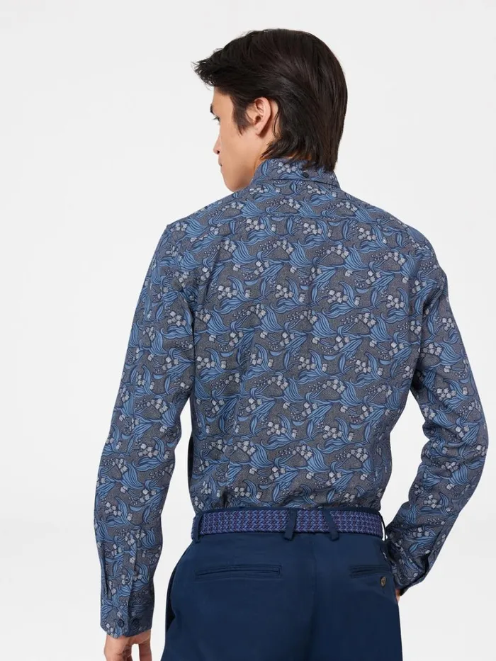 Ben Sherman Long Sleeve Shirts Men Art Nouveau Floral Print Shirt Ben Sherman Long Sleeve Shirts Men Art Nouveau Floral Print Shirt