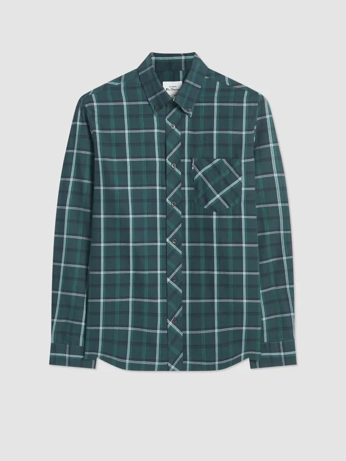 Ben Sherman Long Sleeve Shirts Men Grid Check Shirt 8211 Fraser Green Ben Sherman Long Sleeve Shirts Men Grid Check Shirt 8211 Fraser Green