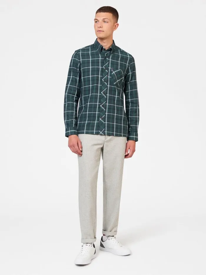 Ben Sherman Long Sleeve Shirts Men Grid Check Shirt 8211 Fraser Green Ben Sherman Long Sleeve Shirts Men Grid Check Shirt 8211 Fraser Green