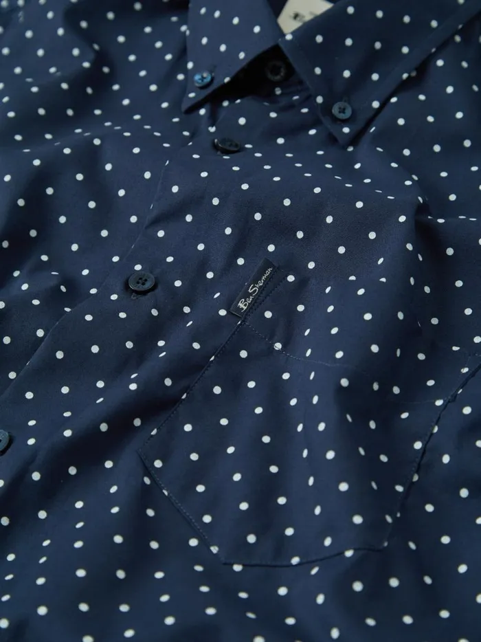 Ben Sherman Long Sleeve Shirts Men Navy Polka Dot Print LongSleeve Shirt Ben Sherman Long Sleeve Shirts Men Navy Polka Dot Print LongSleeve Shirt