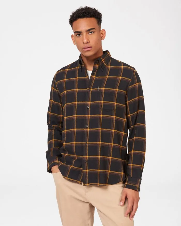 Ben Sherman Long Sleeve Shirts Men Oversized Brushed Check Shirt 8211 Black Ben Sherman Long Sleeve Shirts Men Oversized Brushed Check Shirt 8211 Black