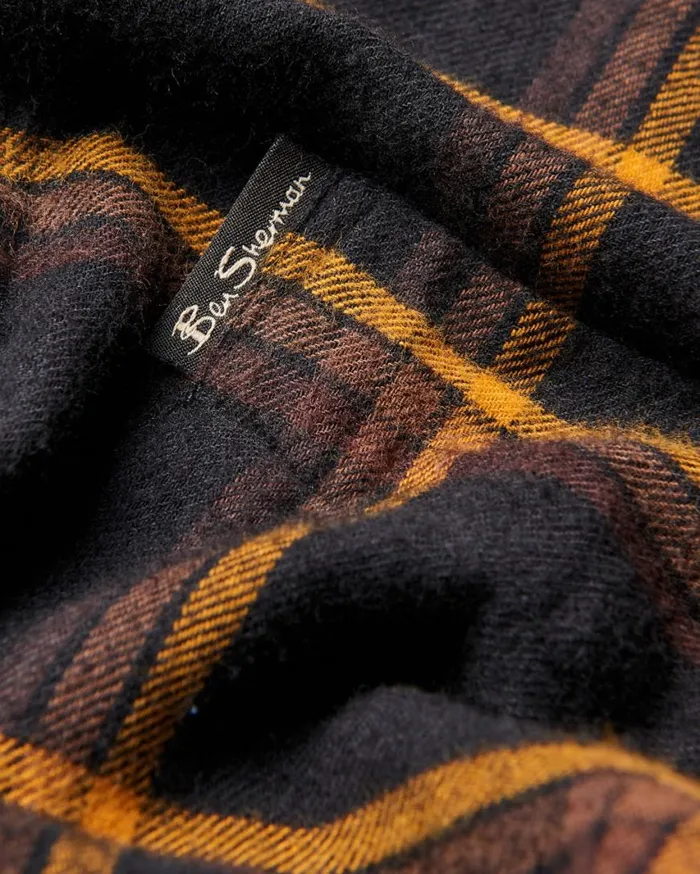 Ben Sherman Long Sleeve Shirts Men Oversized Brushed Check Shirt 8211 Black Ben Sherman Long Sleeve Shirts Men Oversized Brushed Check Shirt 8211 Black