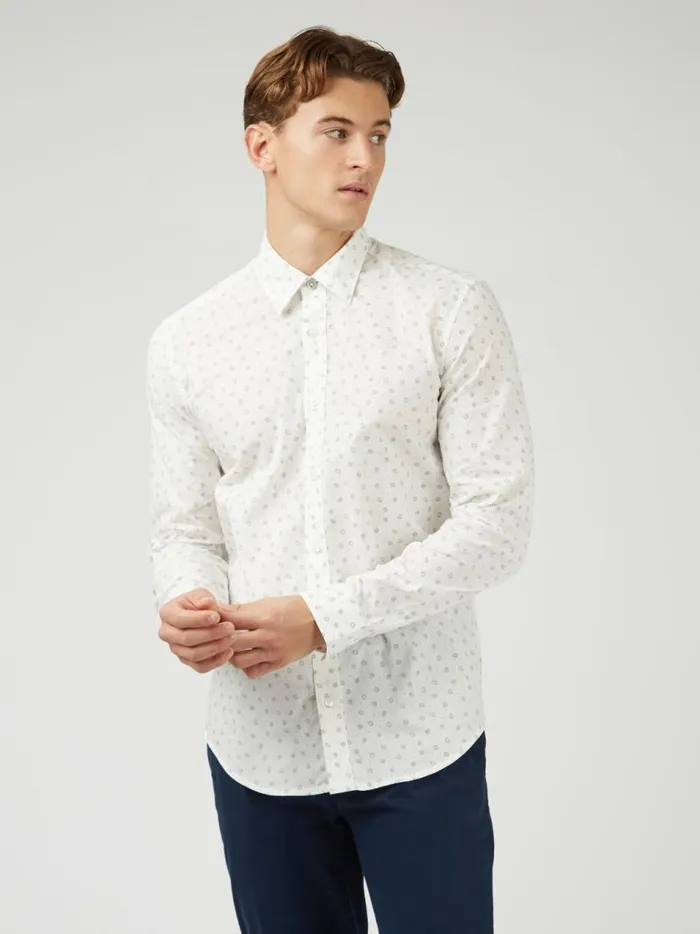 Ben Sherman Long Sleeve Shirts Men Scattered Spot Print LongSleeve Shirt 8211 Ivory Ben Sherman Long Sleeve Shirts Men Scattered Spot Print LongSleeve Shirt 8211 Ivory