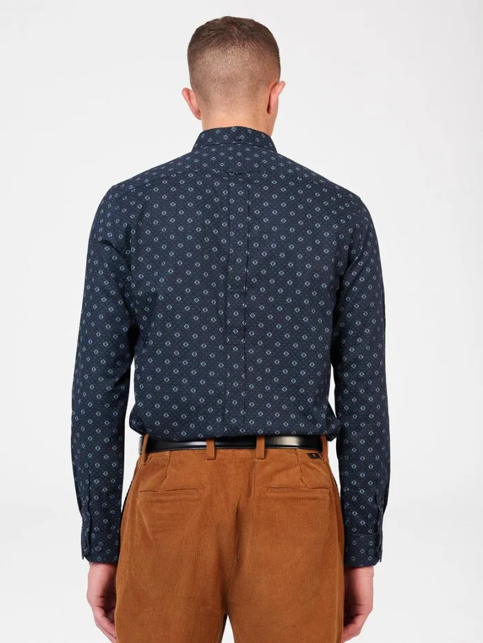 Ben Sherman Long Sleeve Shirts Men Signature Geo Print Shirt 8211 Midnight Ben Sherman Long Sleeve Shirts Men Signature Geo Print Shirt 8211 Midnight