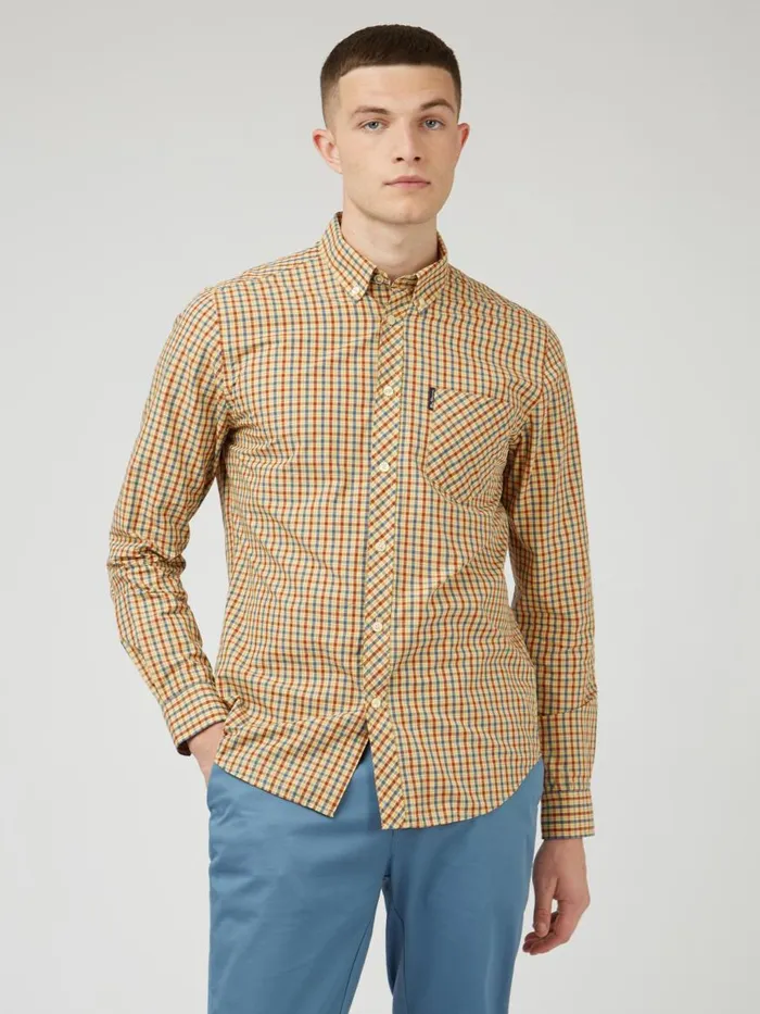 Ben Sherman Long Sleeve Shirts Men Signature House Check LongSleeve Shirt 8211 Lemon Ben Sherman Long Sleeve Shirts Men Signature House Check LongSleeve Shirt 8211 Lemon