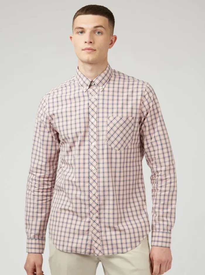 Ben Sherman Long Sleeve Shirts Men Signature House Check LongSleeve Shirt 8211 Light Pink Ben Sherman Long Sleeve Shirts Men Signature House Check LongSleeve Shirt 8211 Light Pink