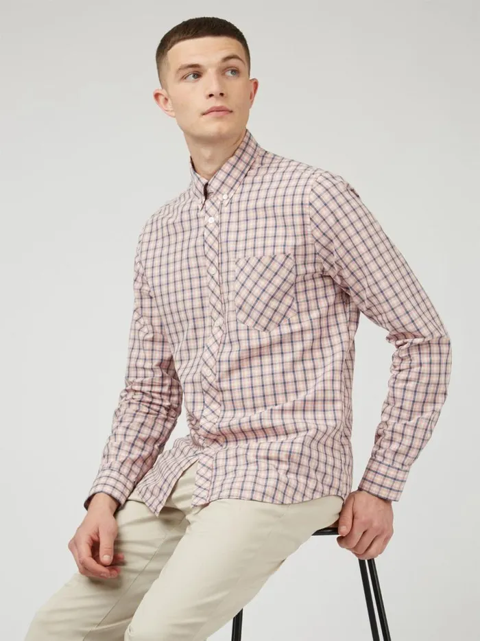 Ben Sherman Long Sleeve Shirts Men Signature House Check LongSleeve Shirt 8211 Light Pink Ben Sherman Long Sleeve Shirts Men Signature House Check LongSleeve Shirt 8211 Light Pink