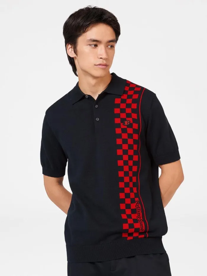 Ben Sherman Mod Knit Polos Men Rolling Stone Checker Knit Polo 8211 Black Ben Sherman Mod Knit Polos Men Rolling Stone Checker Knit Polo 8211 Black