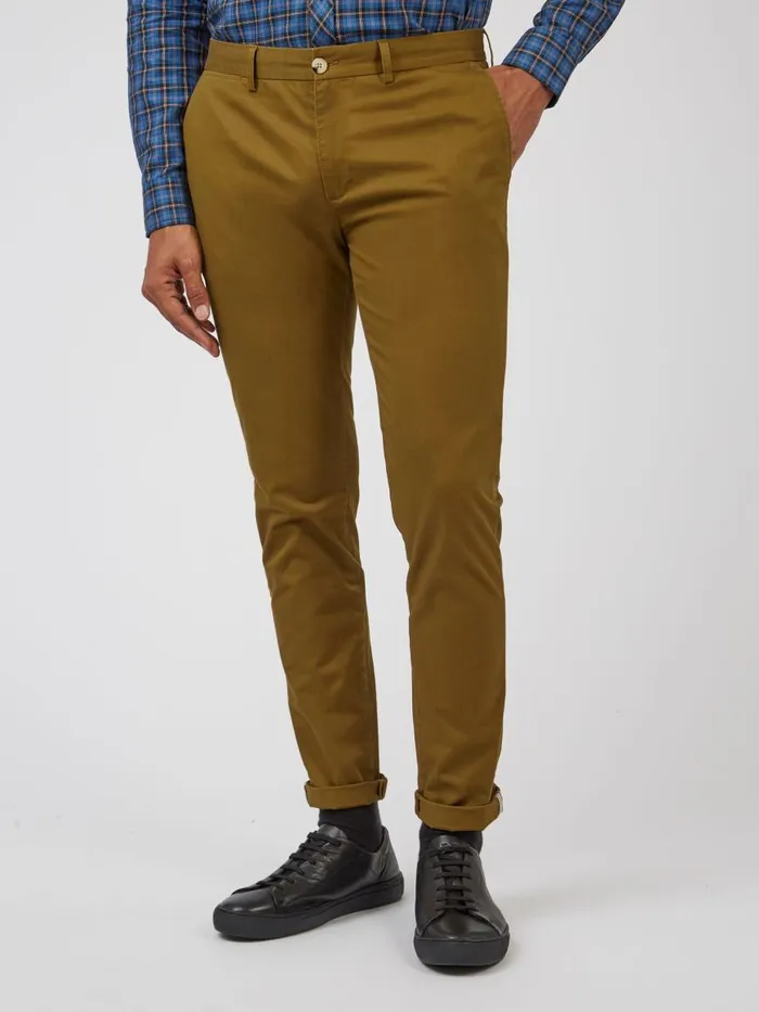 Ben Sherman Pants and Chinos Men Signature Skinny Stretch Chino Pant 8211 Bronze