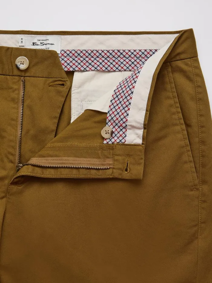 Ben Sherman Pants and Chinos Men Signature Skinny Stretch Chino Pant 8211 Bronze