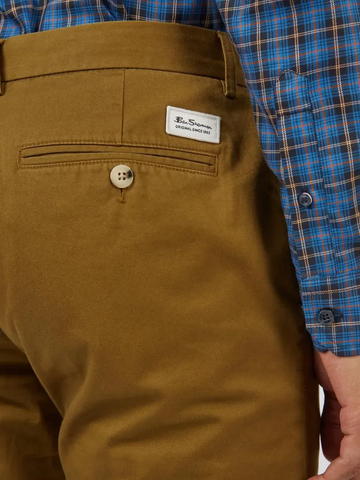 Ben Sherman Pants and Chinos Men Signature Skinny Stretch Chino Pant 8211 Bronze